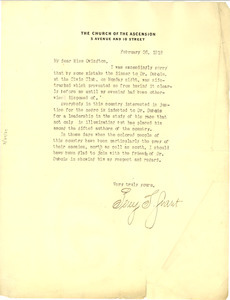 Letter from Percy S. Grant to Mary Ovington