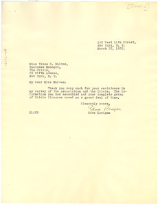 Letter from Edna Lonigan to Irene C. Malvan