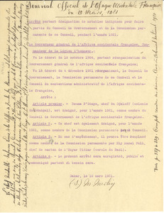 Orders relating to French West Africa