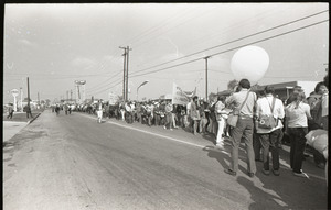 Antiwar demonstration at Fort Dix, N.J.: protesters marching