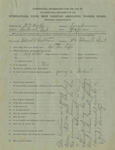 Harold Keltner (class of 1915) letter of recommendation