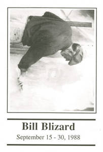 Postcard announcing Bill Blizard exhibition (Sept. 1988)