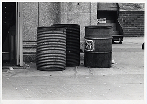 Trash cans in Boston Common