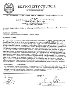 Committee on City and Neighborhood Services meeting minutes, June 18, 2009