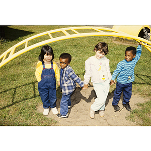 Young children at an outdoor playground