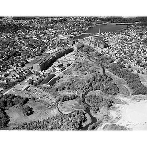 Center area, industrial buildings and residential area, Sanford, ME