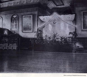 Stage of the Wakefield Town Hall, circa 1900