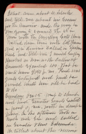 Thomas Lincoln Casey Notebook, November 1889-January 1890, 41, Elliot came about 4 o'clock