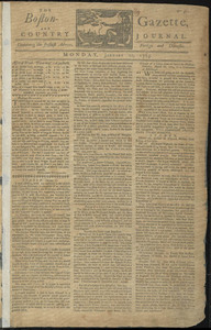 The Boston-Gazette, and Country Journal, 21 January 1765