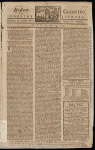 The Boston-Gazette, and Country Journal, 25 May 1772