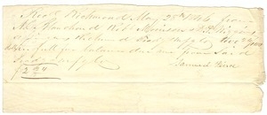 Receipt from Samuel Peirce to Richmond Trading and Manufacturing Company
