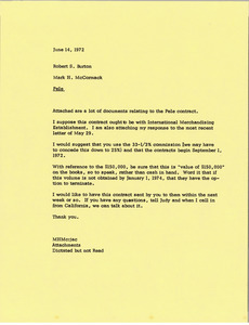 Memorandum from Mark H. McCormack to Robert S. Burton