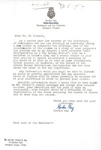 Letter from Gordon Gay to Mark H. McCormack