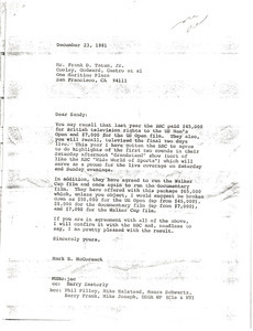 Letter from Mark H. McCormack to Frank D. Tatum