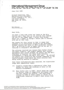 Letter from Mark H. McCormack to Richard Armstrong