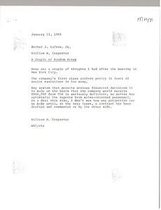 Memorandum from William H. Carpenter to Arthur J. Lafave