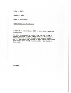 Memorandum from Mark H. McCormack to David A. Rees