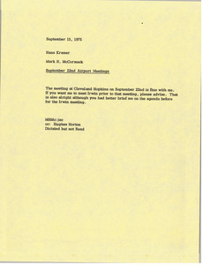Memorandum from Mark H. McCormack to Hans Kramer