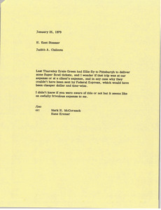 Memorandum from Judy A. Chilcote to H. Kent Stanner