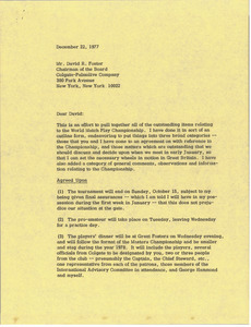 Letter from Mark H. McCormack to David R. Foster