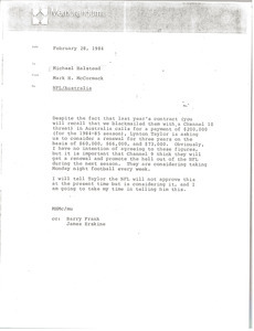 Memorandum from Mark H. McCormack to Michael Halstead