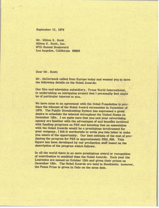 Letter from Judy A. Chilcote to Milton B. Scott
