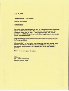 Memorandum from Mark H. McCormack to Jules Rosenthal