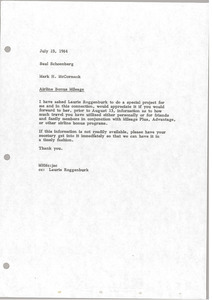 Memorandum from Mark H. McCormack to Saul Schoenberg