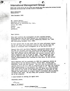 Letter from Mark H. McCormack to Lynton Taylor