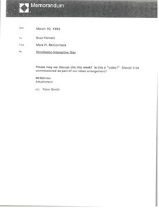 Memorandum from Mark H. McCormack to Buzz Hornett