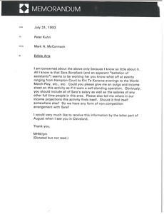 Memorandum from Mark H. McCormack to Peter Kuhn