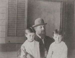 Cousin Edgar Evans with Agnes and Ellie Cope
