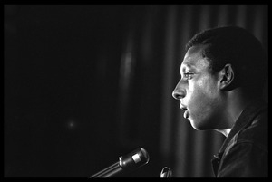 Stokely Carmichael speaking at the Youth, Non-Violence, and Social Change conference, Howard University