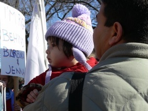 Child among the protesters on the National Mall, marching against the War in Iraq