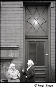 Elderly women talking with one another, Beacon Hill