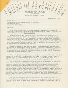 Letter from Marilyn Rice to John H. Breslin