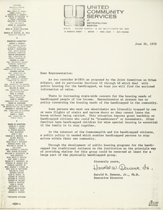 Letter from Harold W. Demone to unidentified correspondent