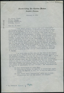 Letter from Ina Corinne Brown to W. E. B. Du Bois