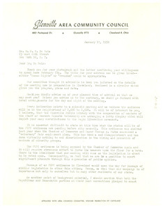 Letter from Glenville Area Community Council to W. E. B. Du Bois