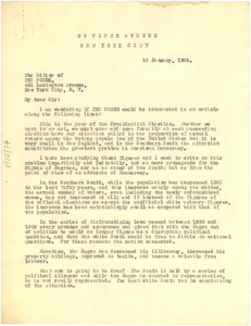 Letter from W. E. B. Du Bois to Forum