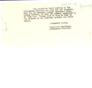 Letter from Independent Citizens' Committee of the Arts, Sciences, and Professions to W. E. B. Du Bois