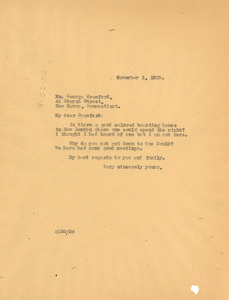 Letter from W. E. B. Du Bois to George Crawford
