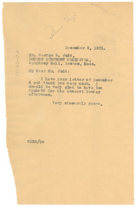 Letter from W. E. B. Du Bois to Boston Symphony Orchestra