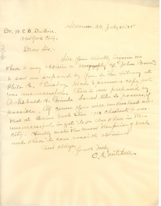 Letter from E. A. Mitchell to W. E. B. Du Bois