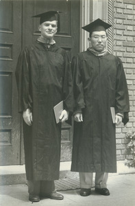 Mark Gordon and Yoshiro Befu pose after graduation ceremonies