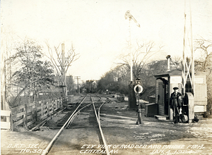 Easterly view of road bed and bridge from Central Avenue