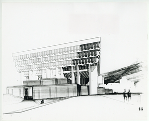 Architectural drawing of Boston City Hall
