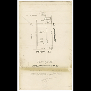 Architectural plan of plot of land near Devon and Lorraine Streets, Brunswick Gardens site