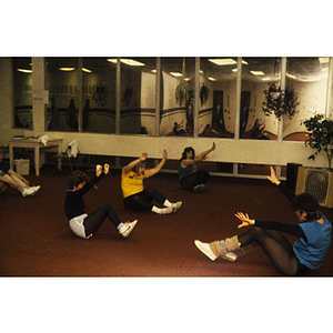 Women stretching in a gym