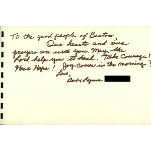 Letter to Boston from a member of the Menlo Park Presbyterian Church (Menlo Park, California)